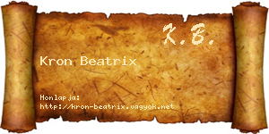 Kron Beatrix névjegykártya